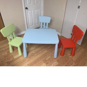 IKEA Mammut Table and 3 Chairs
